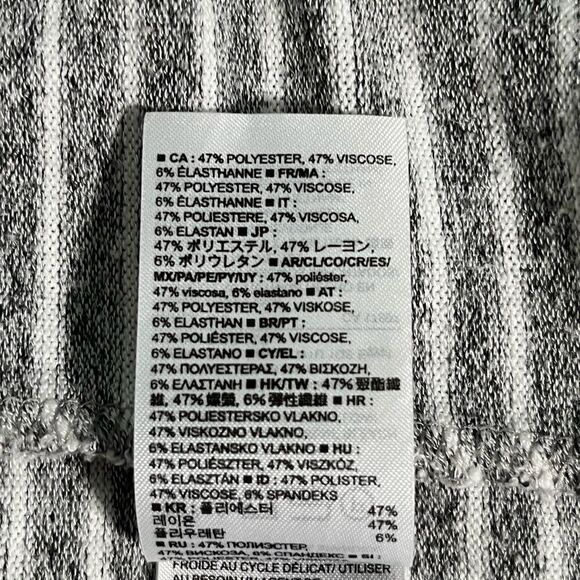 Gap Gray white stripes Cap Sleeve open back Shift Dress - Picture 6 of 6